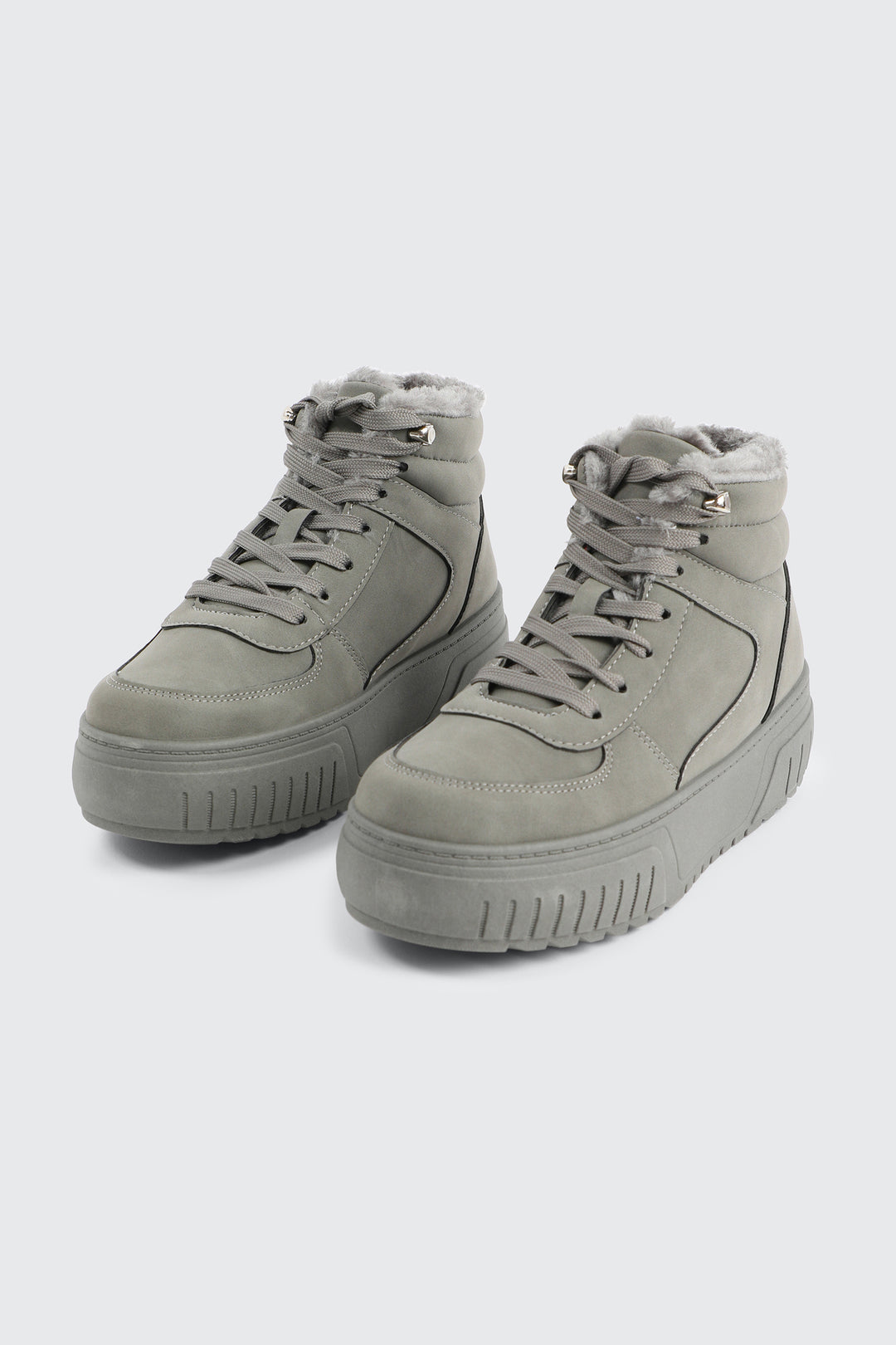 Faux Fur Lined High Top Sneakers