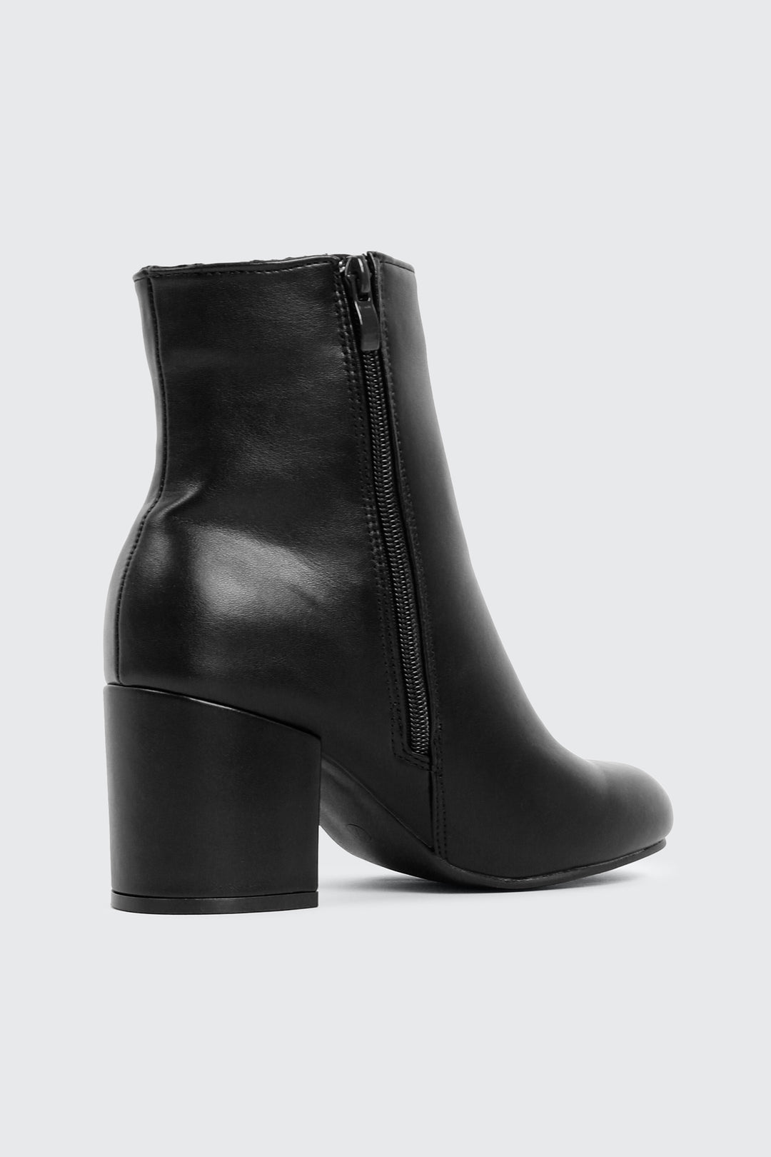 Faux Leather Square Toe Ankle Boots