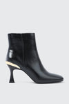 Flare Heel Ankle Boots with Metallic Detail