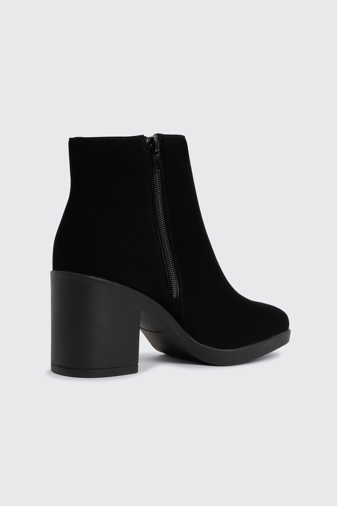 Faux Suede Block Heel Ankle Boots