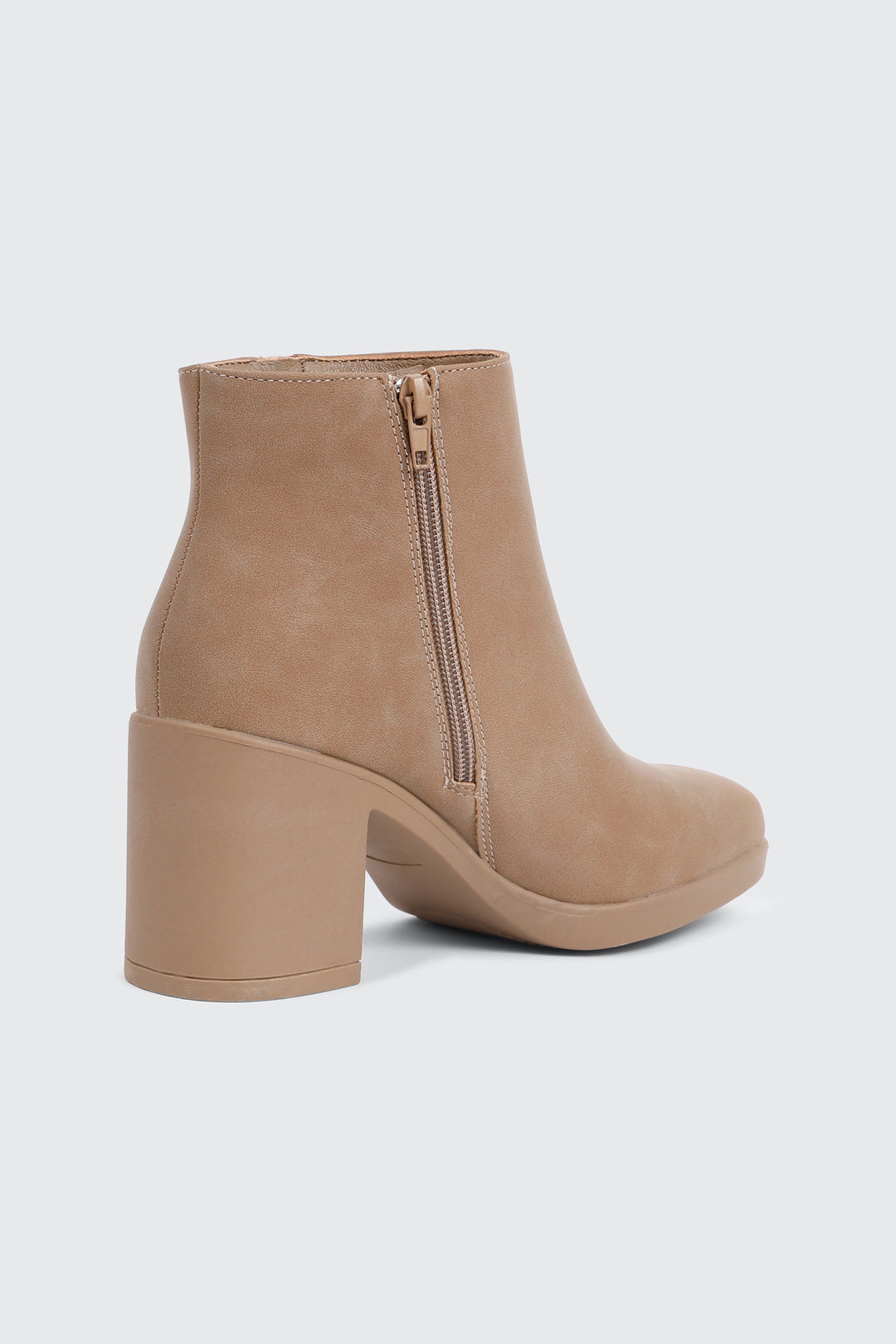 Faux Suede Block Heel Ankle Boots