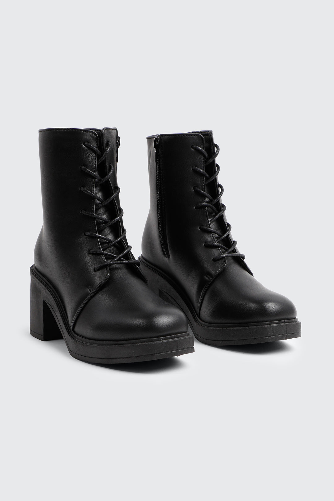 Lace Up Platform Ankle Boots