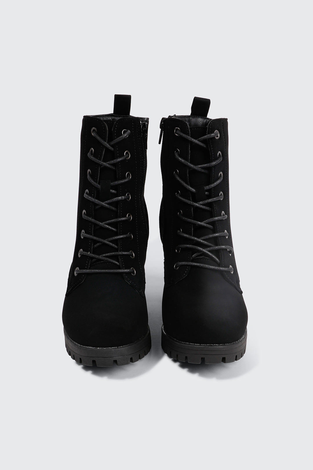 Block Heel Lace Up Booties