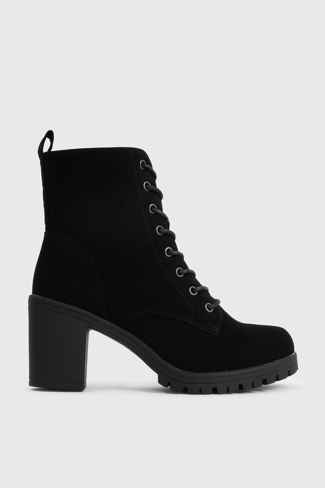 Block Heel Lace Up Booties