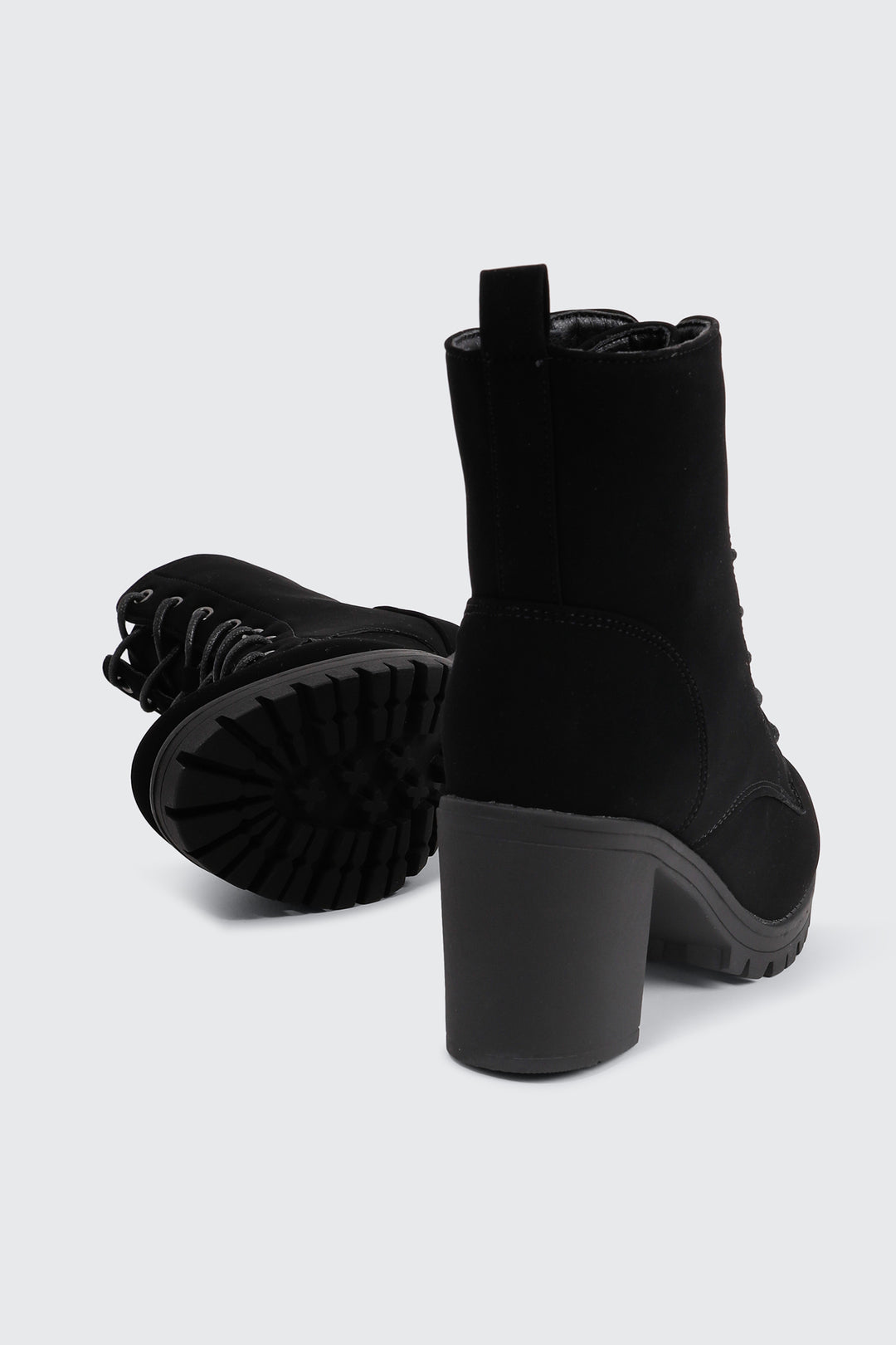 Block Heel Lace Up Booties