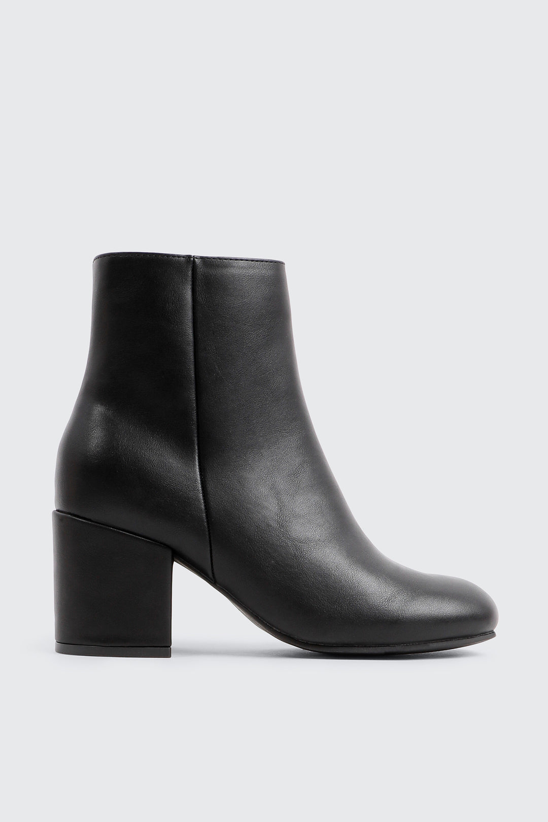 Faux Leather Square Toe Ankle Boots