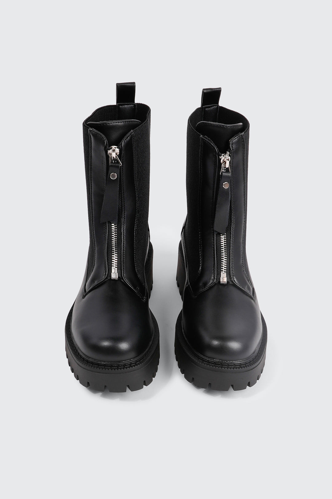 Lug Sole Front Zip Boots