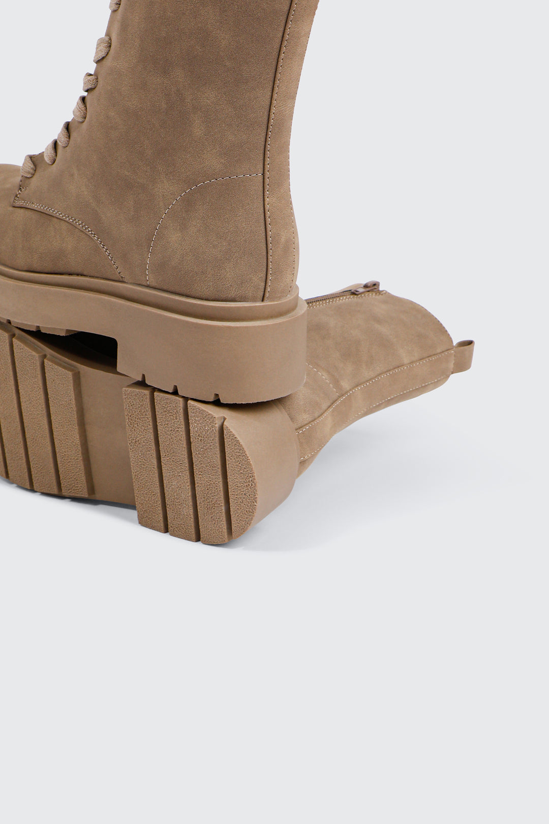 Faux Suede Lace Up Boots