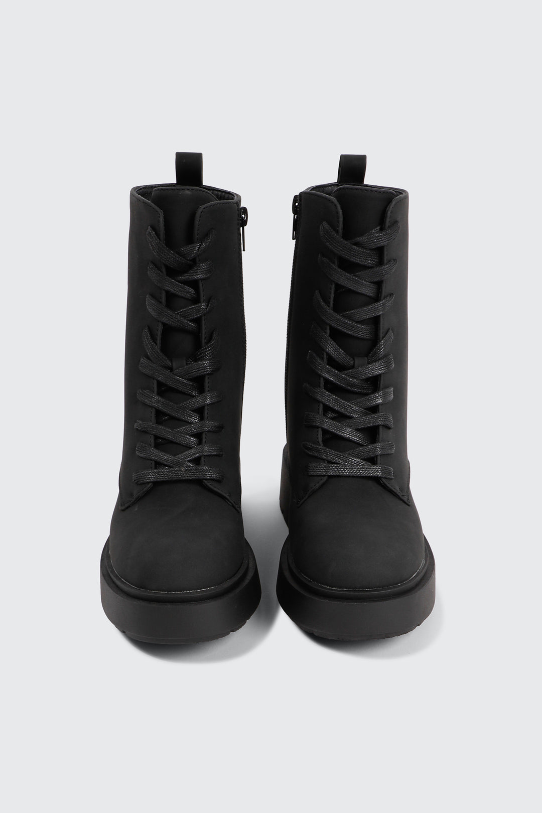 Faux Suede Lace Up Boots