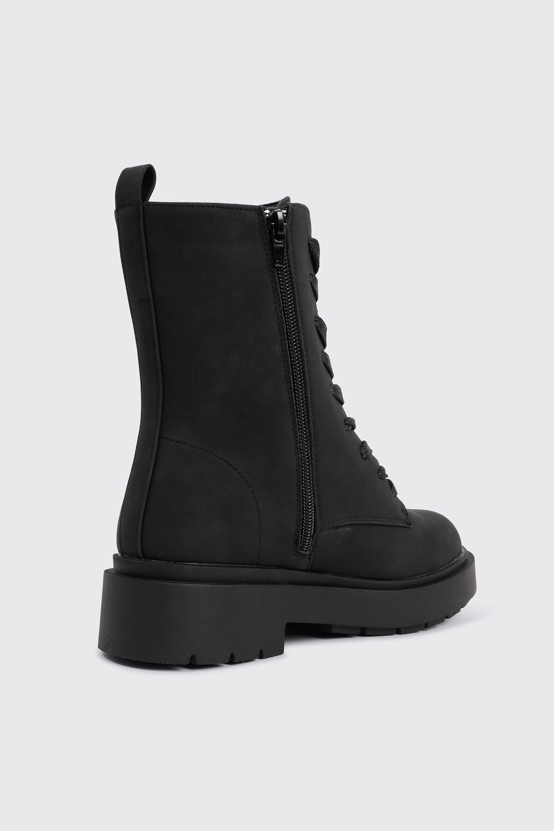 Faux Suede Lace Up Boots