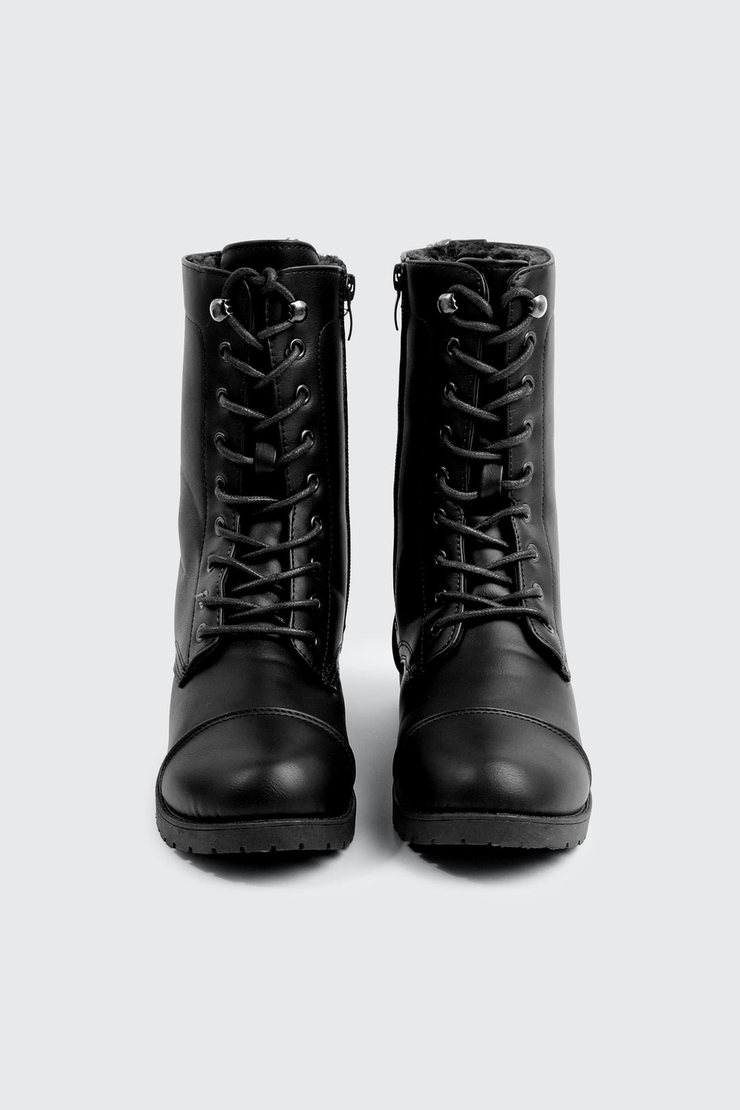 Warm Lined Faux Leather Boots