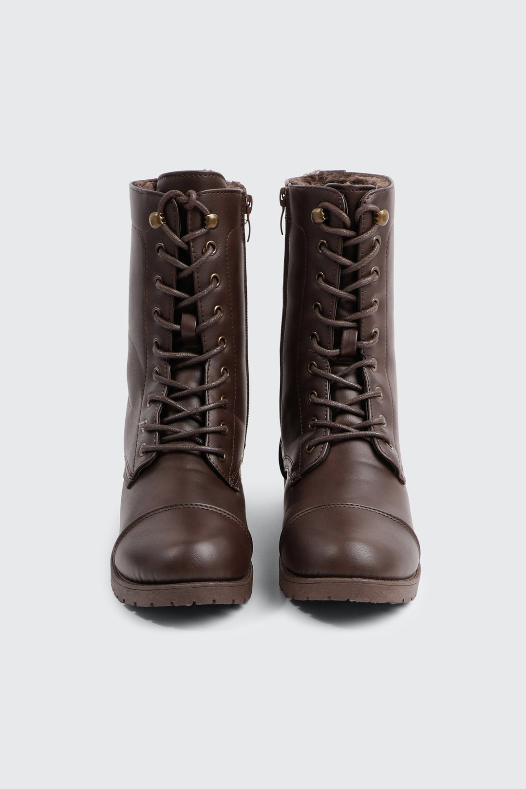 Warm Lined Faux Leather Boots