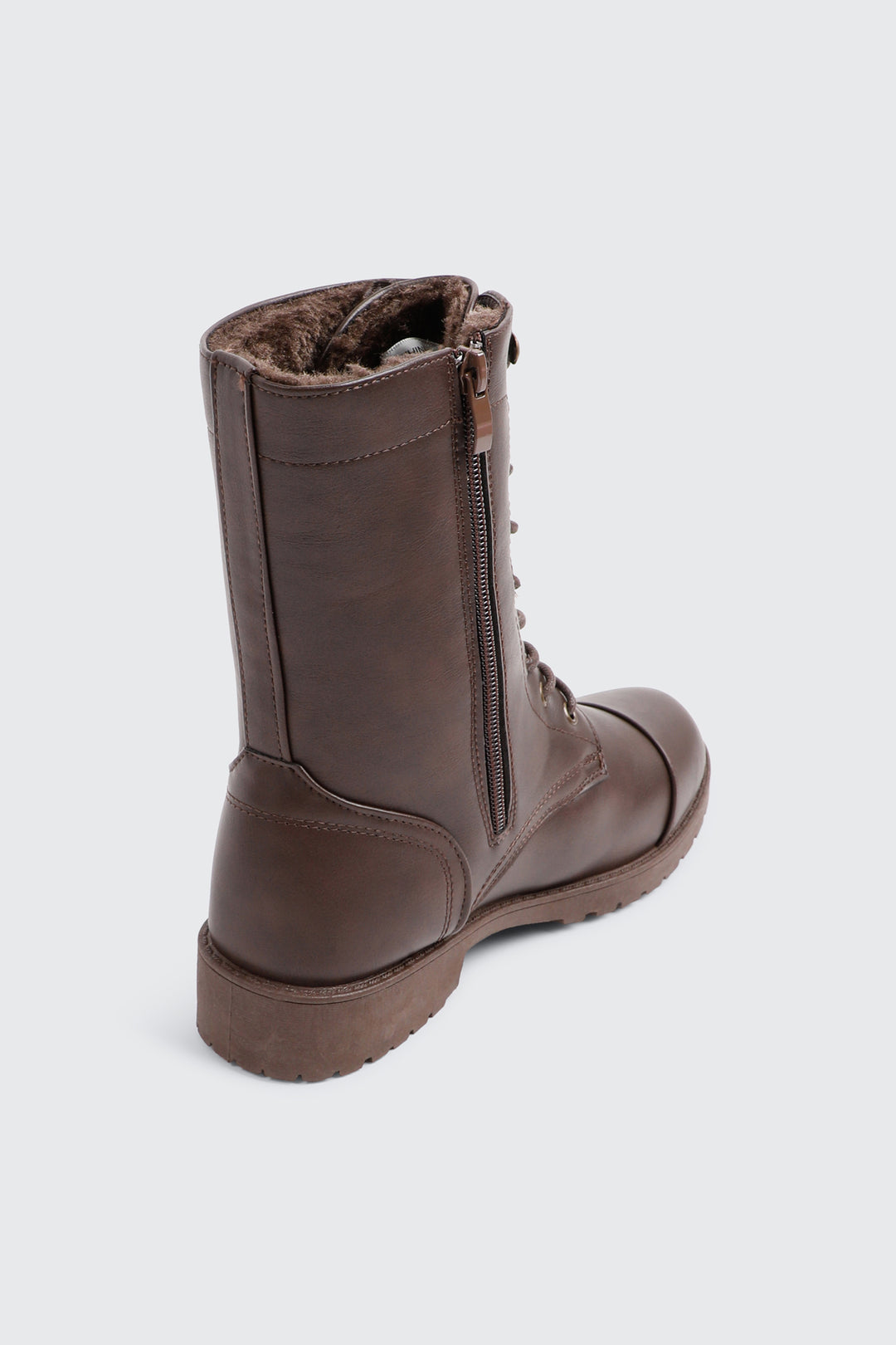 Warm Lined Faux Leather Boots