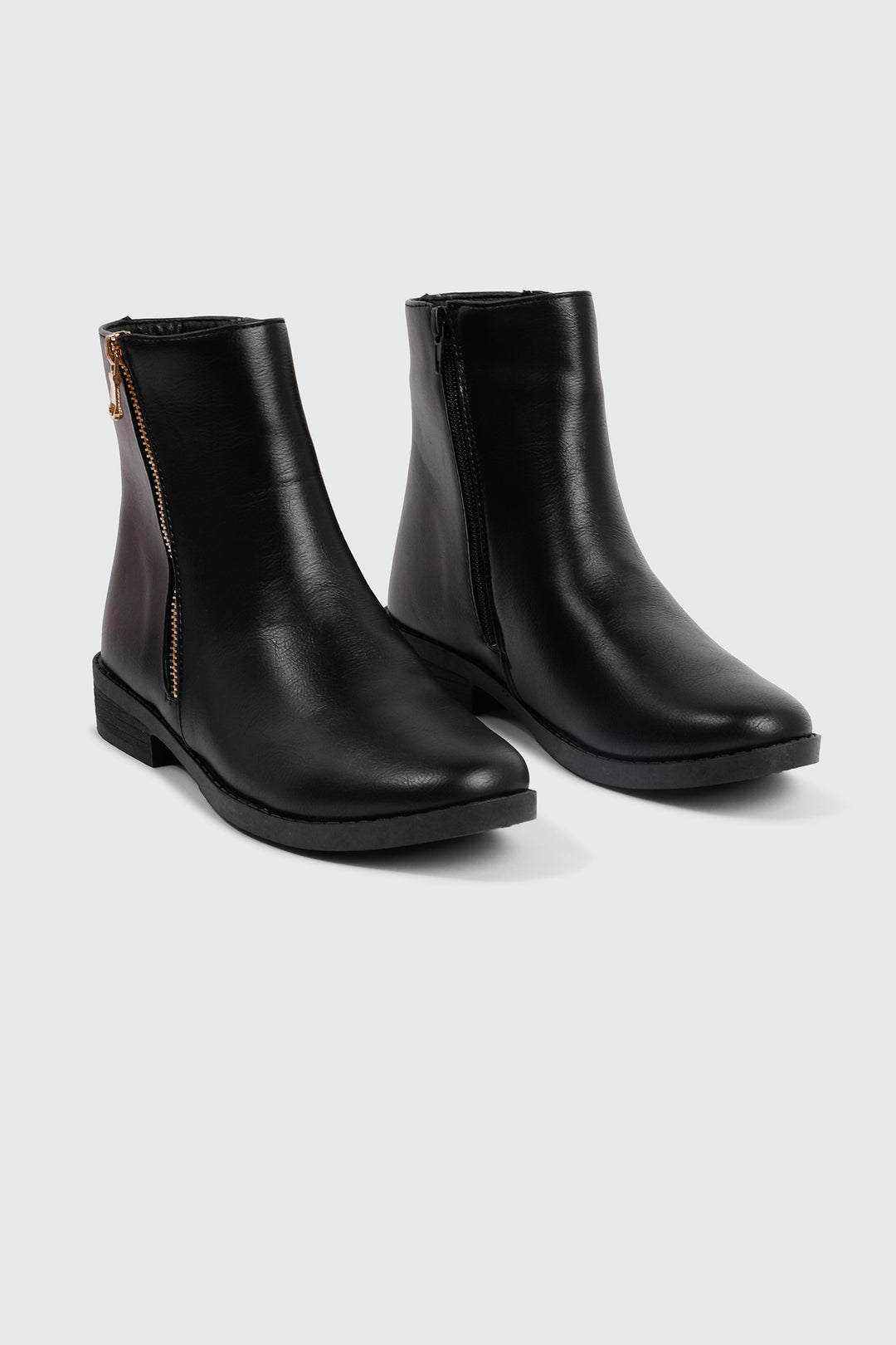 Faux Leather Ankle Boots