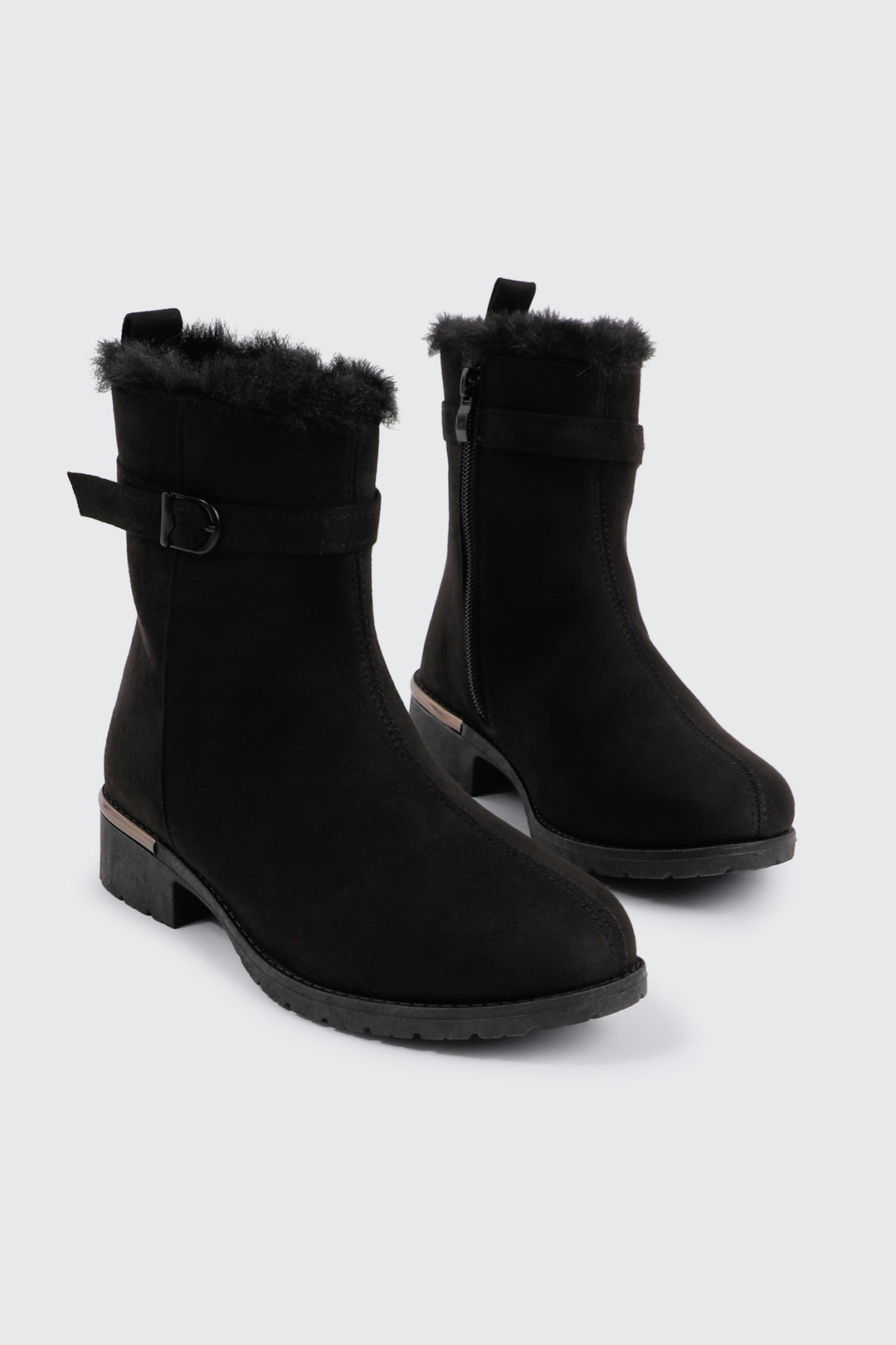Faux Fur Lined Ankle Boots