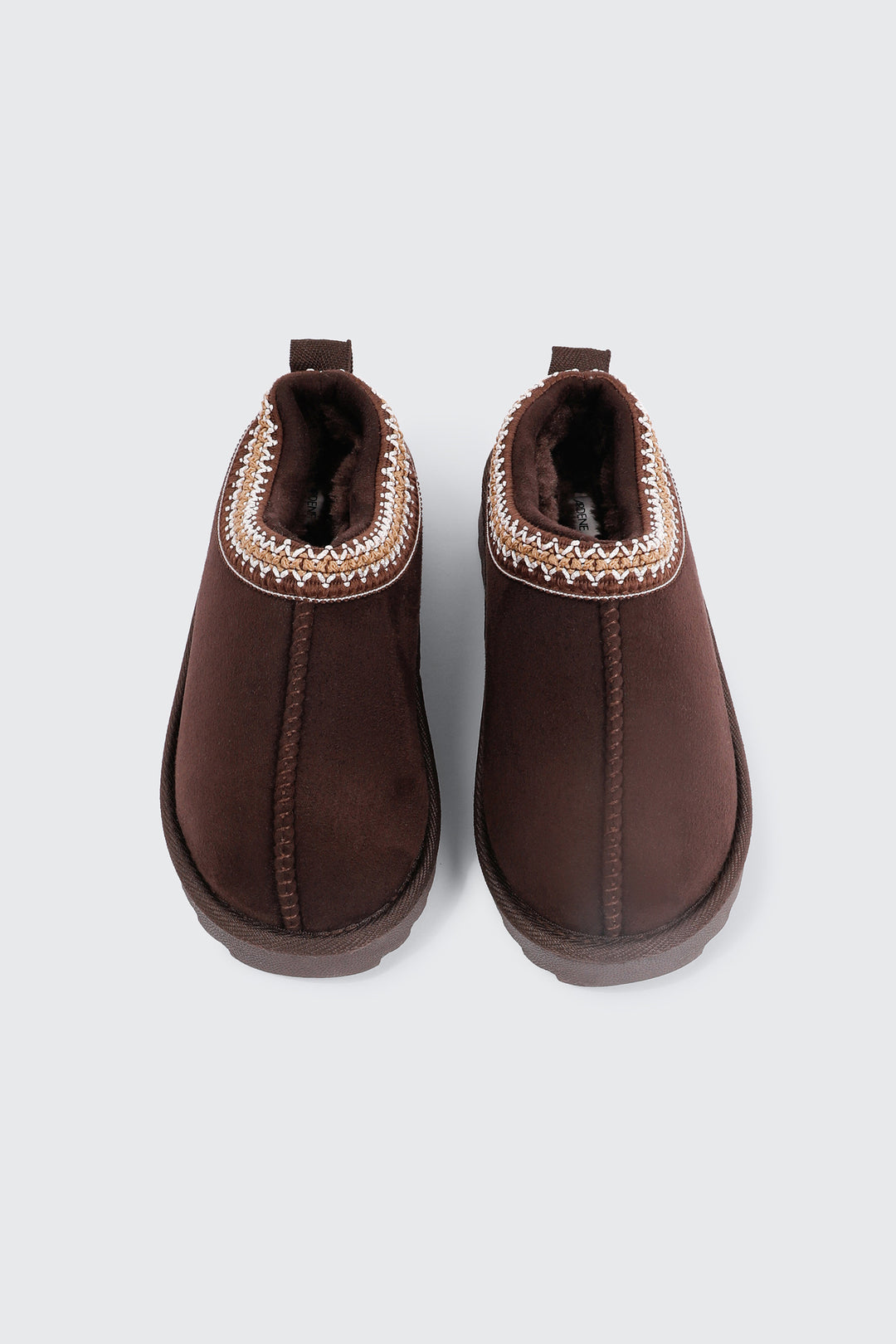 Faux Sheepskin Clogs with Accent Trim