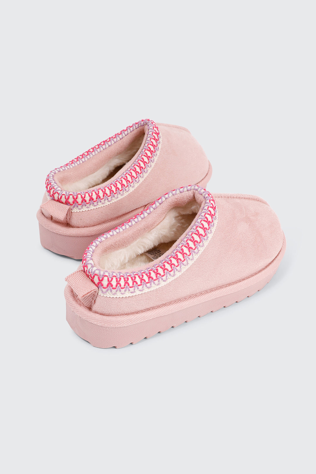 Faux Sheepskin Clogs with Accent Trim