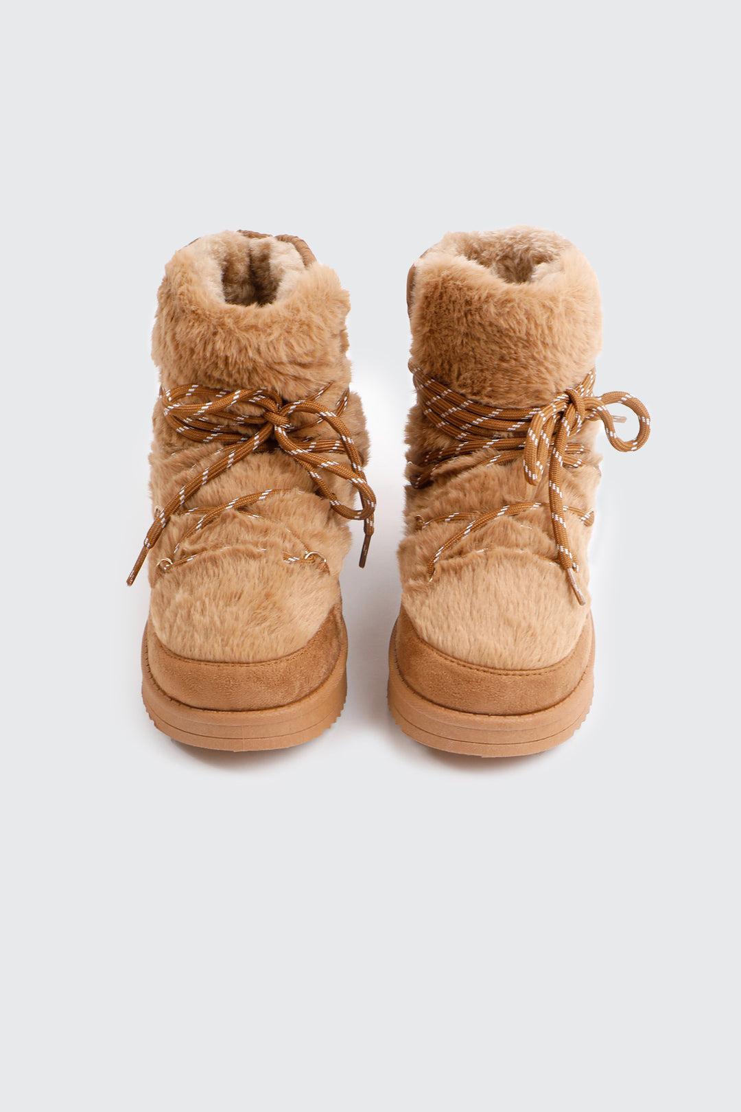 Laced Faux Sheepskin Boots
