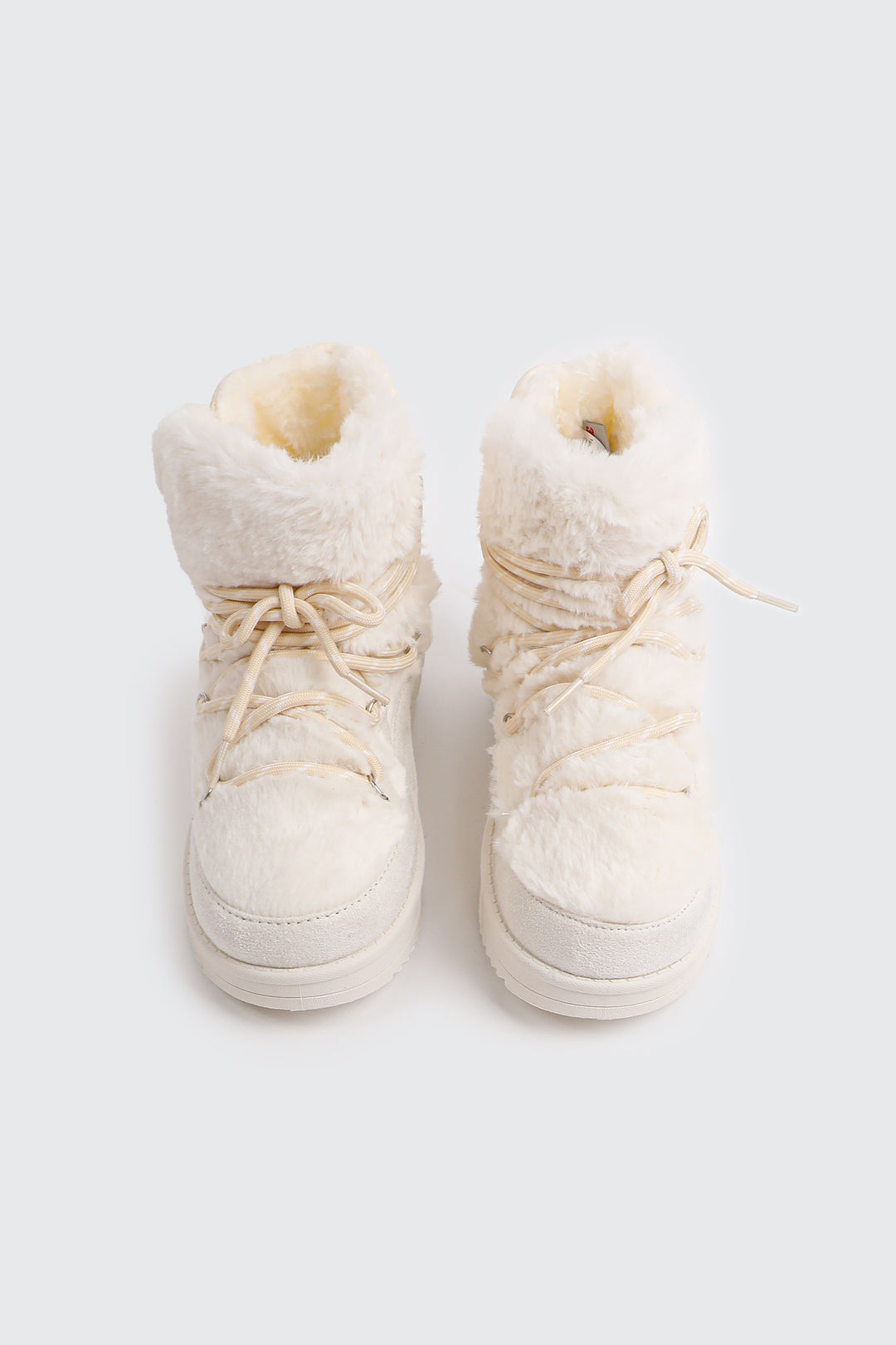 Laced Faux Sheepskin Boots