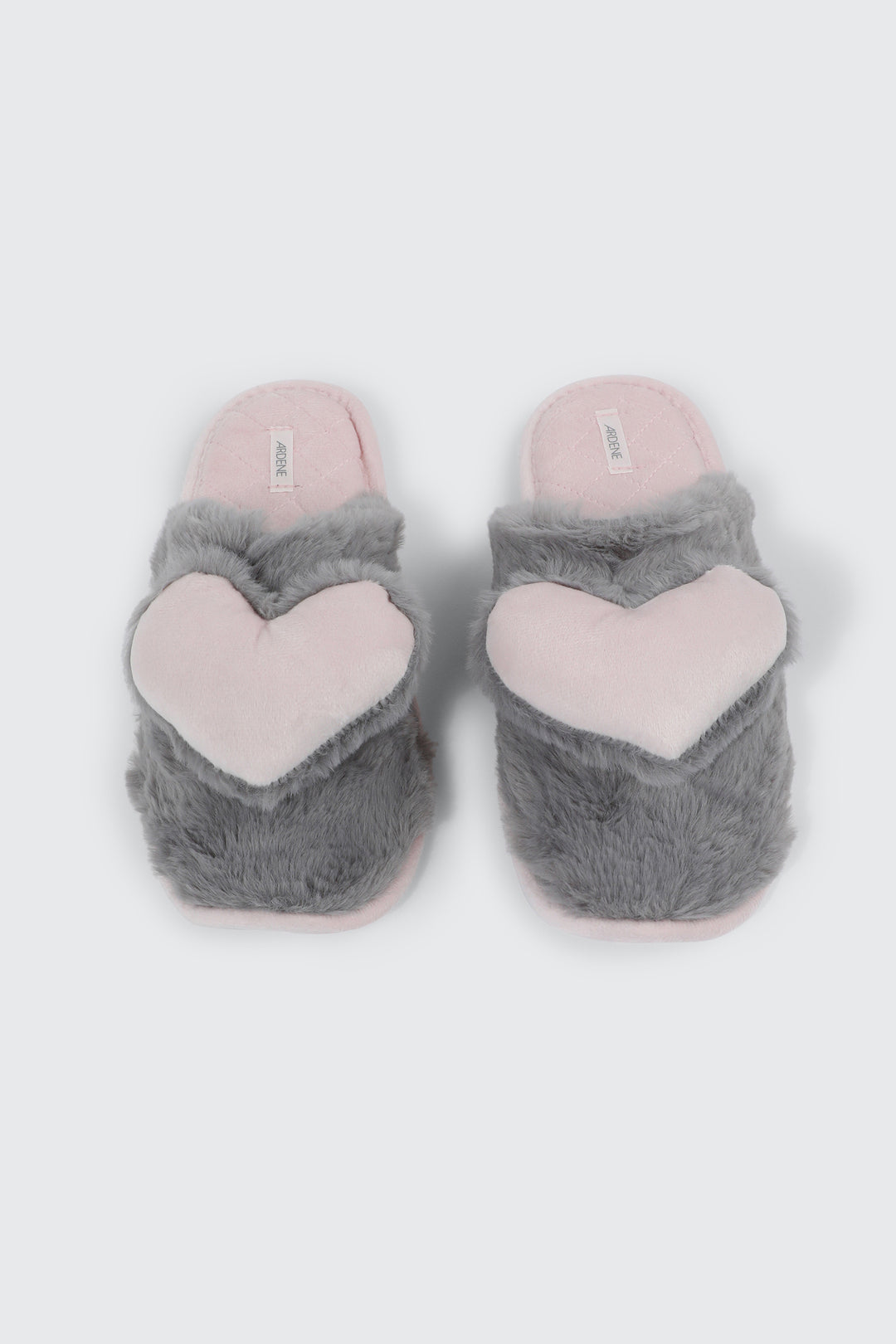 3D Heart Faux Fur Slippers