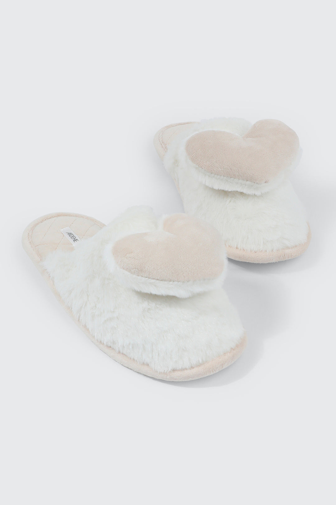 3D Heart Faux Fur Slippers