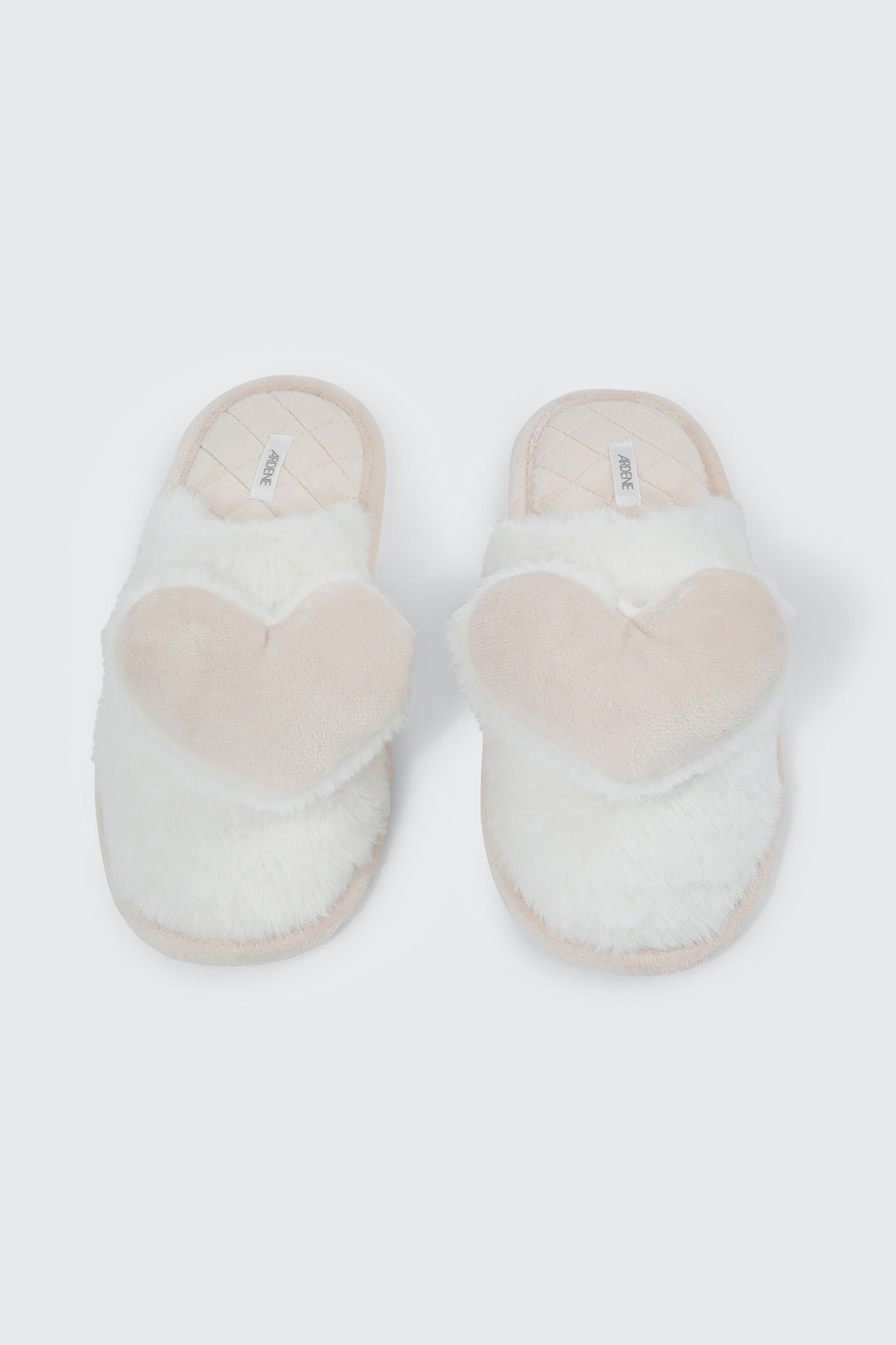 3D Heart Faux Fur Slippers