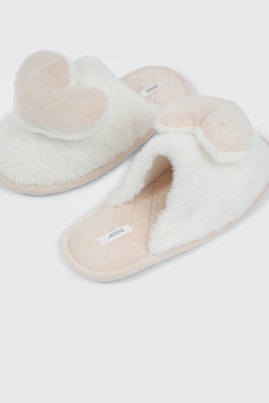 3D Heart Faux Fur Slippers