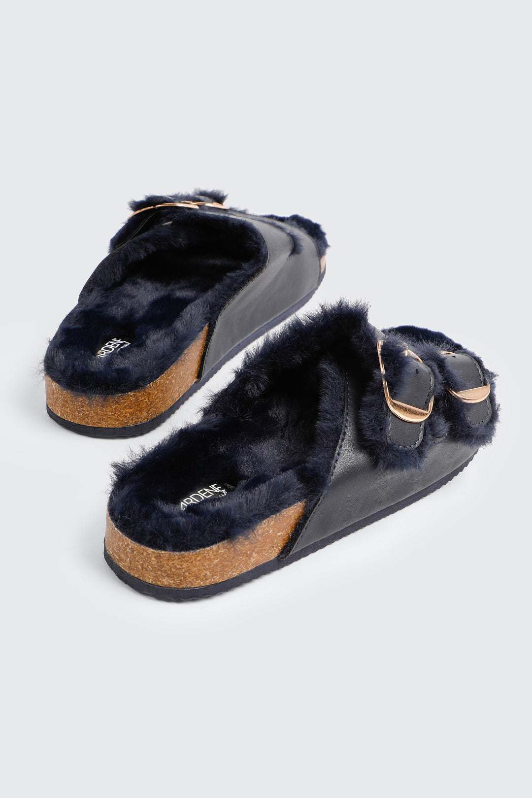 Sandales à boucles doublées en fausse fourrure