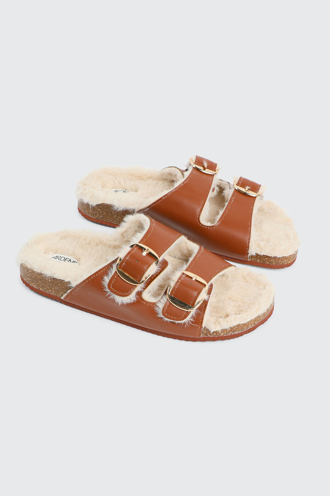 Faux Fur Lined Buckled Sandals