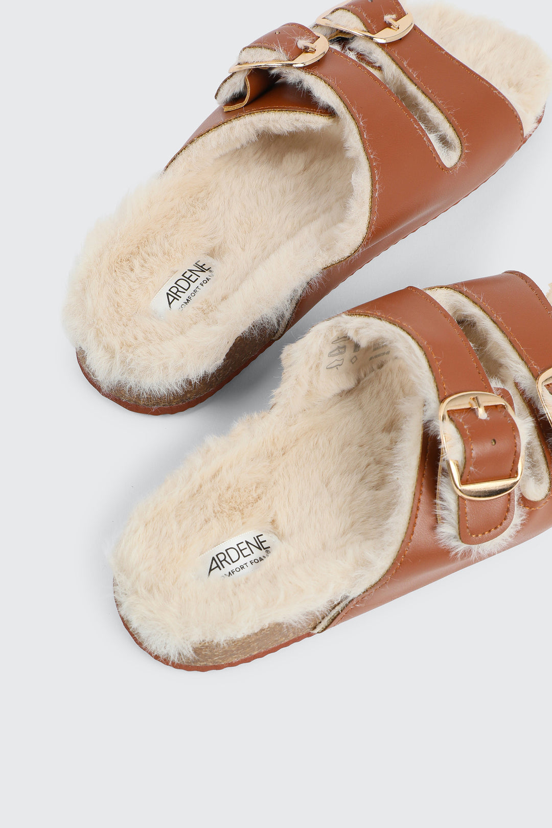 Faux Fur Lined Buckled Sandals