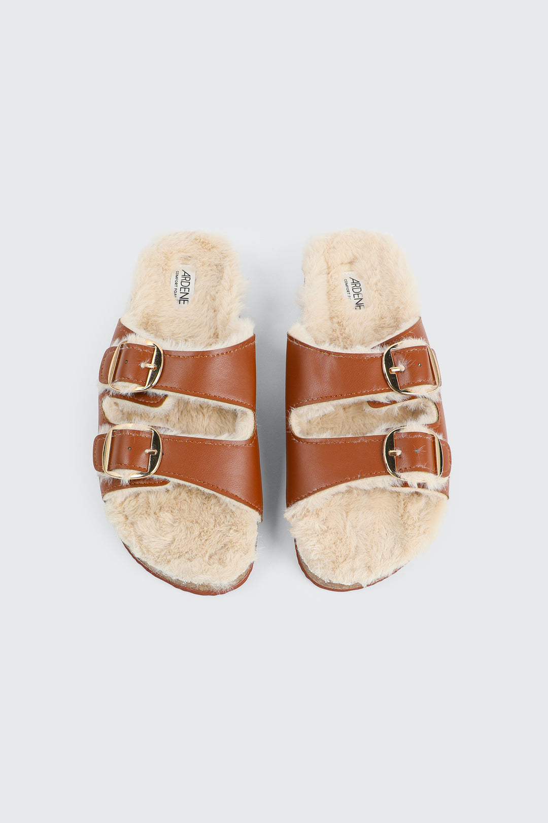 Faux Fur Lined Buckled Sandals