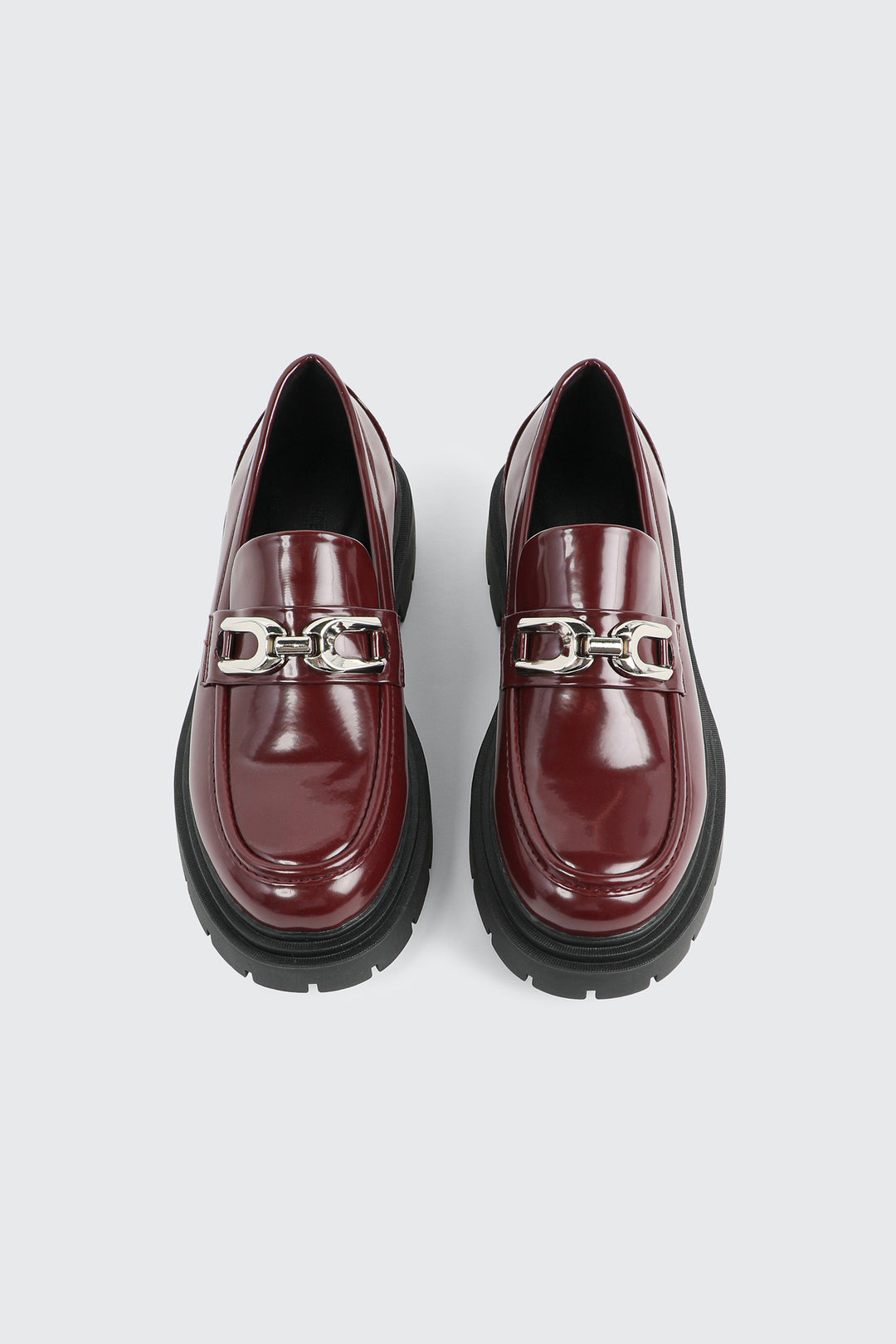 Lug Sole Loafers with Metal Ornament