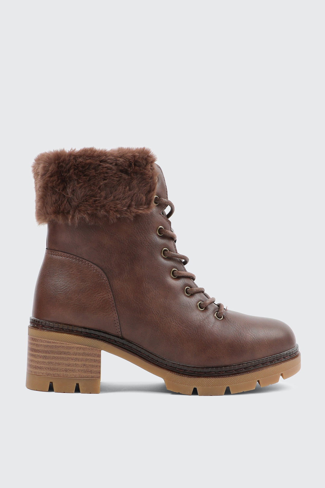 Warm Lined Boots with Faux Fur Trim
