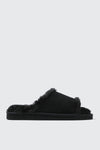 Open Toe Faux Suede Slippers