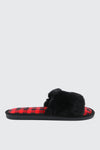 Plaid Faux Fur Slippers
