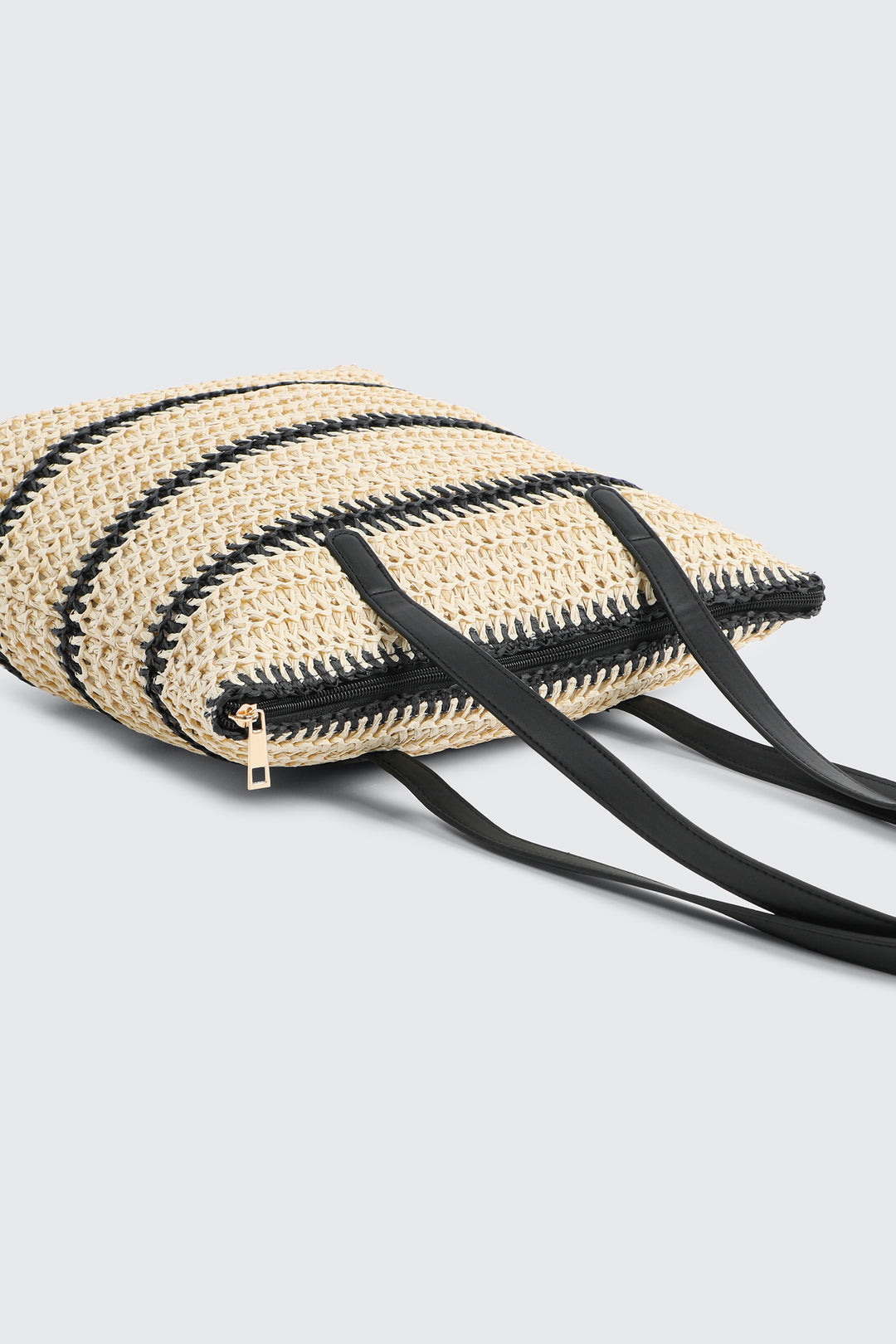 Sac fourre-tout en paille à rayures