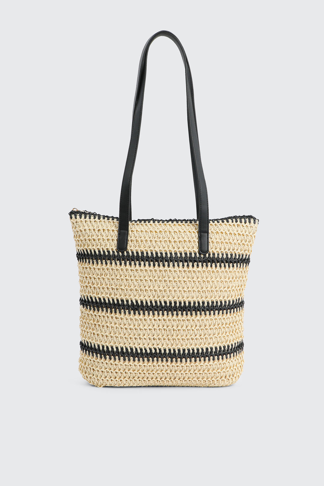 Sac fourre-tout en paille à rayures