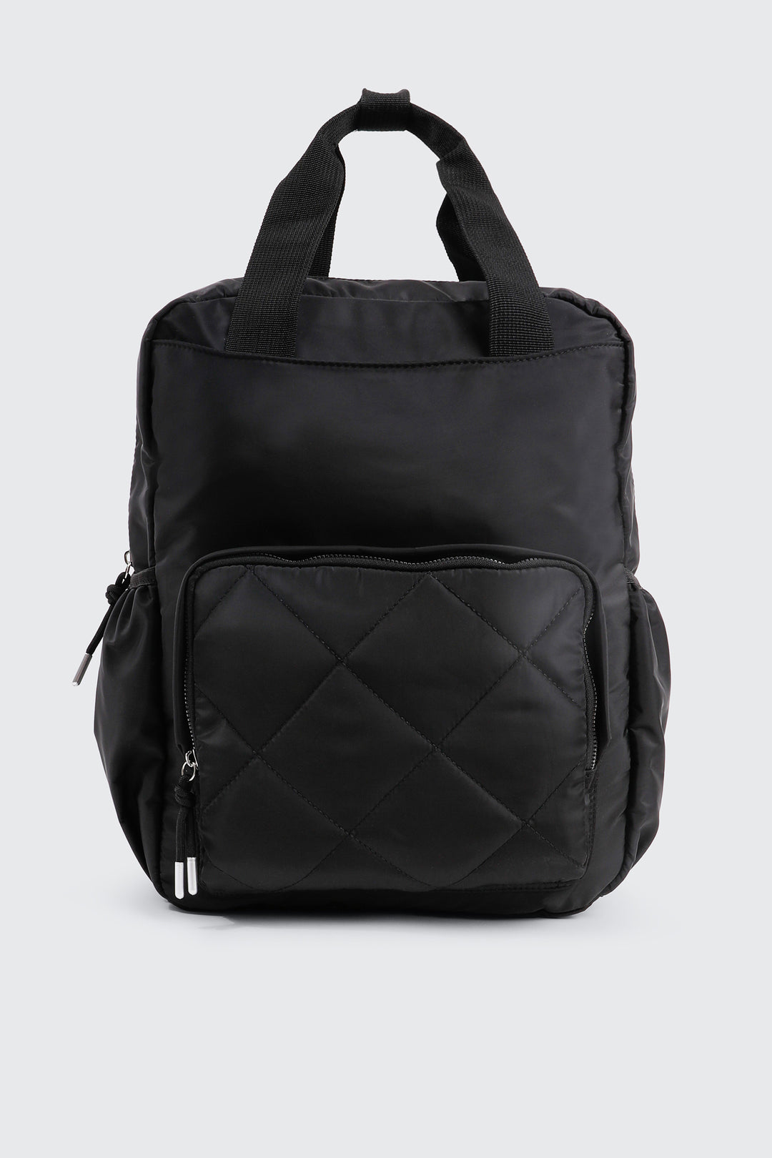 Nylon Backpack with Quilted Pocket