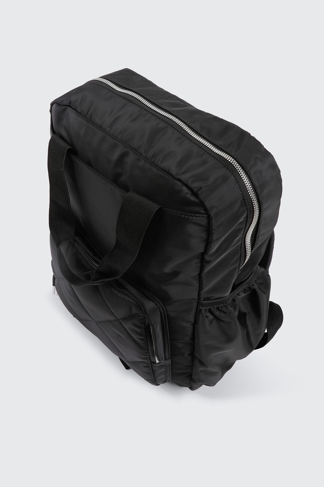 Nylon Backpack with Quilted Pocket