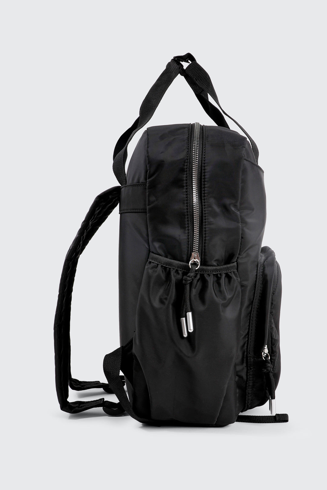 Nylon Backpack with Quilted Pocket
