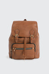 Faux Leather Flap Backpack