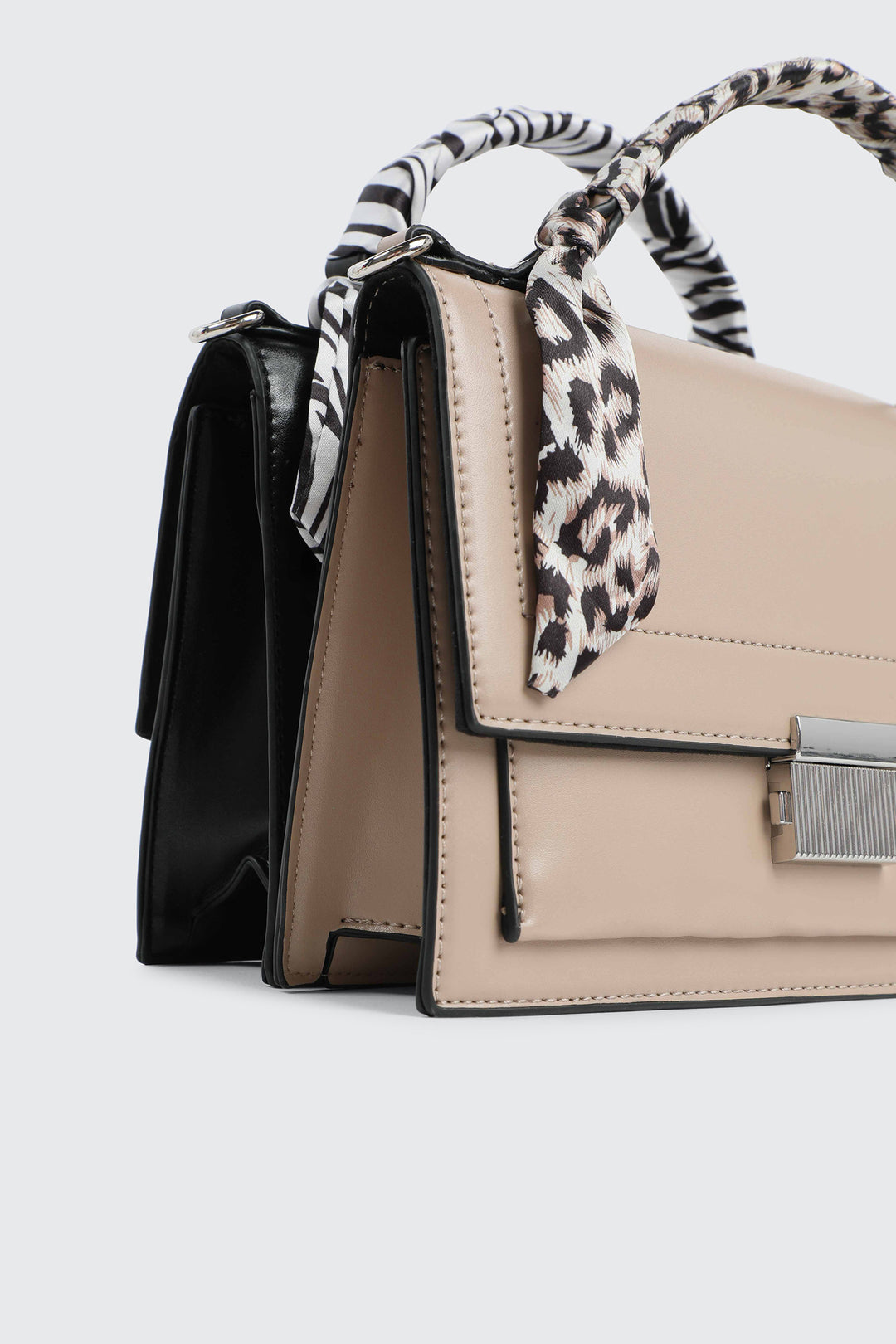 Small Tote Bag with Scarf Detail