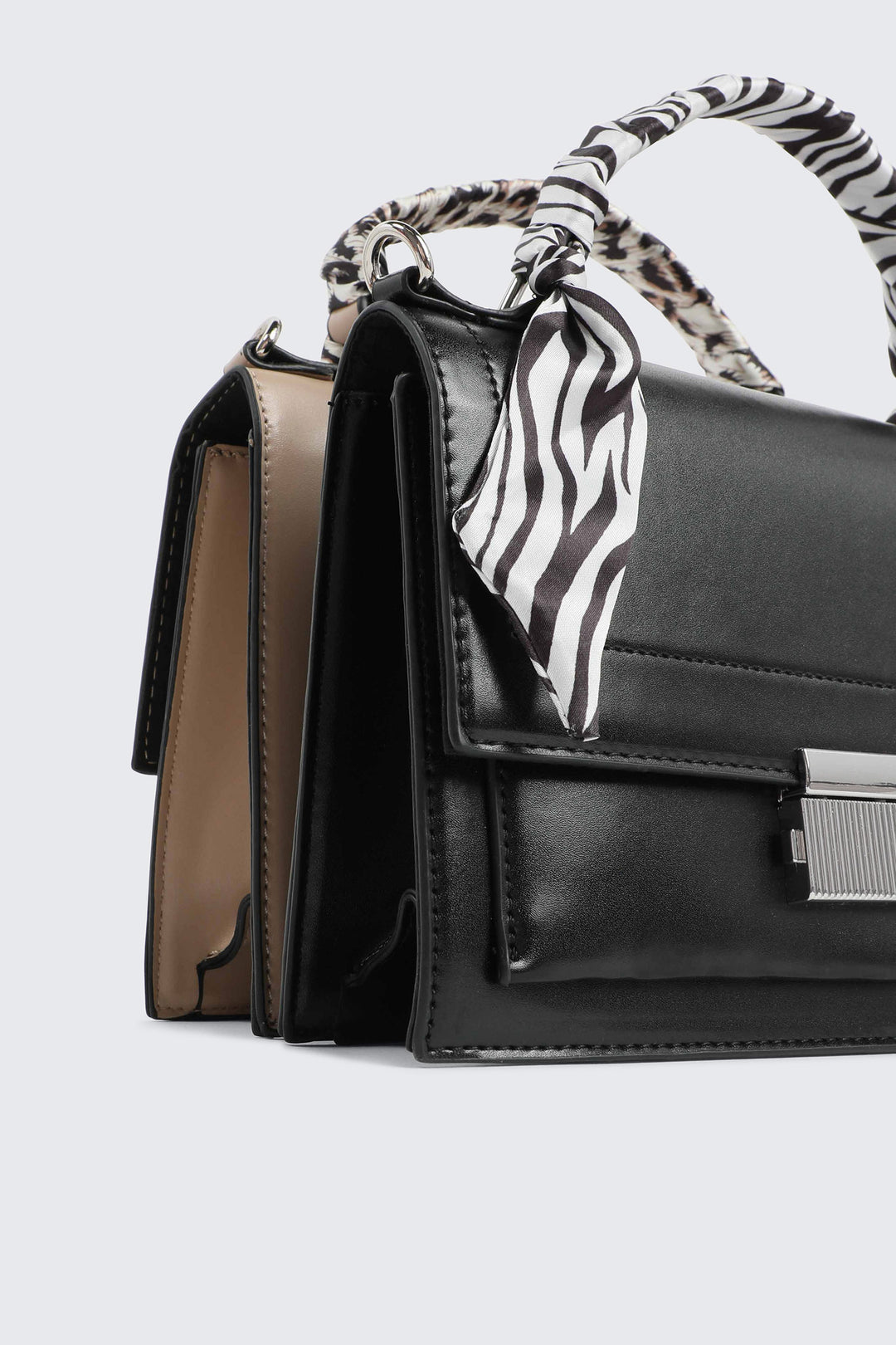 Small Tote Bag with Scarf Detail