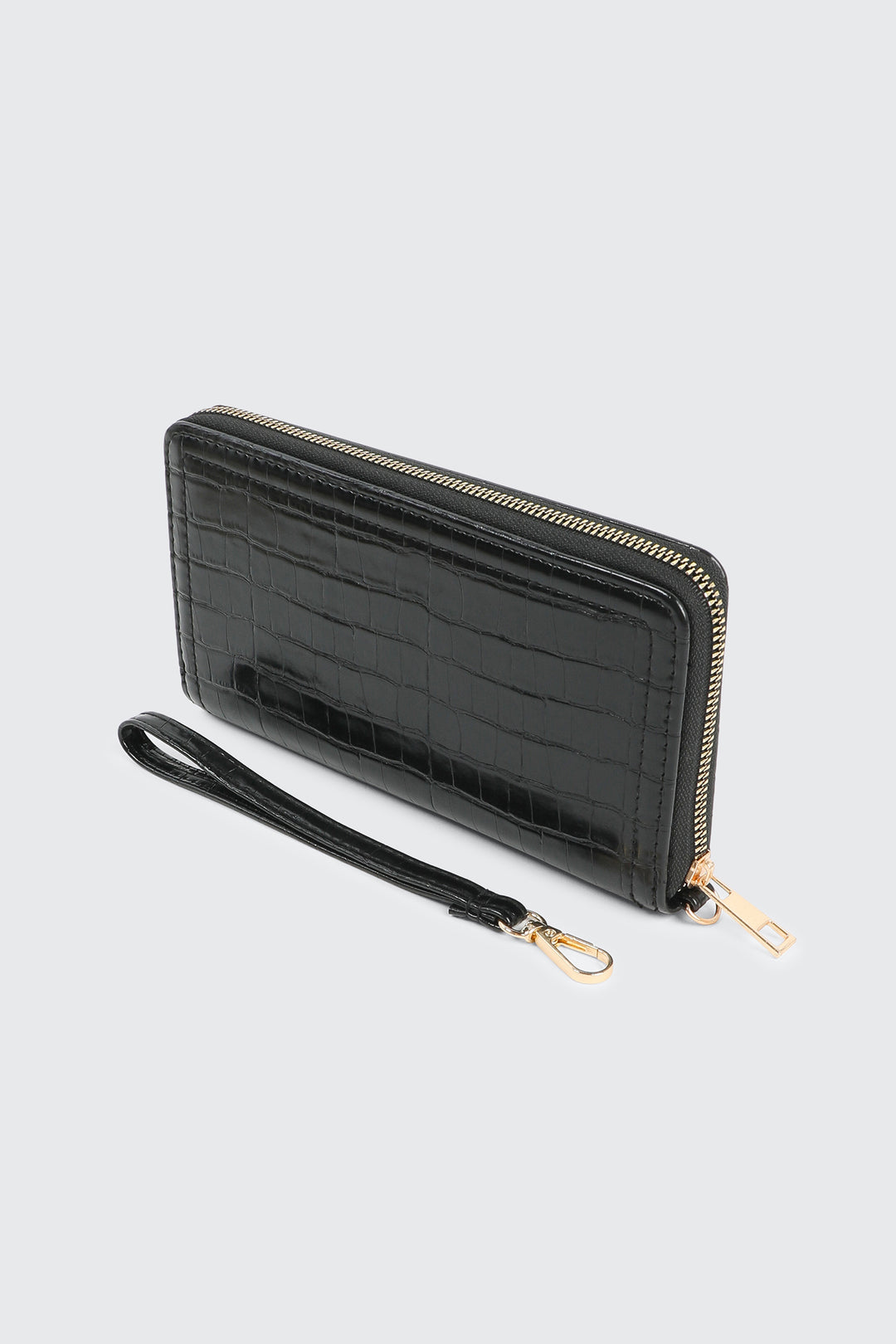 Croc Embossed Accordion Wallet