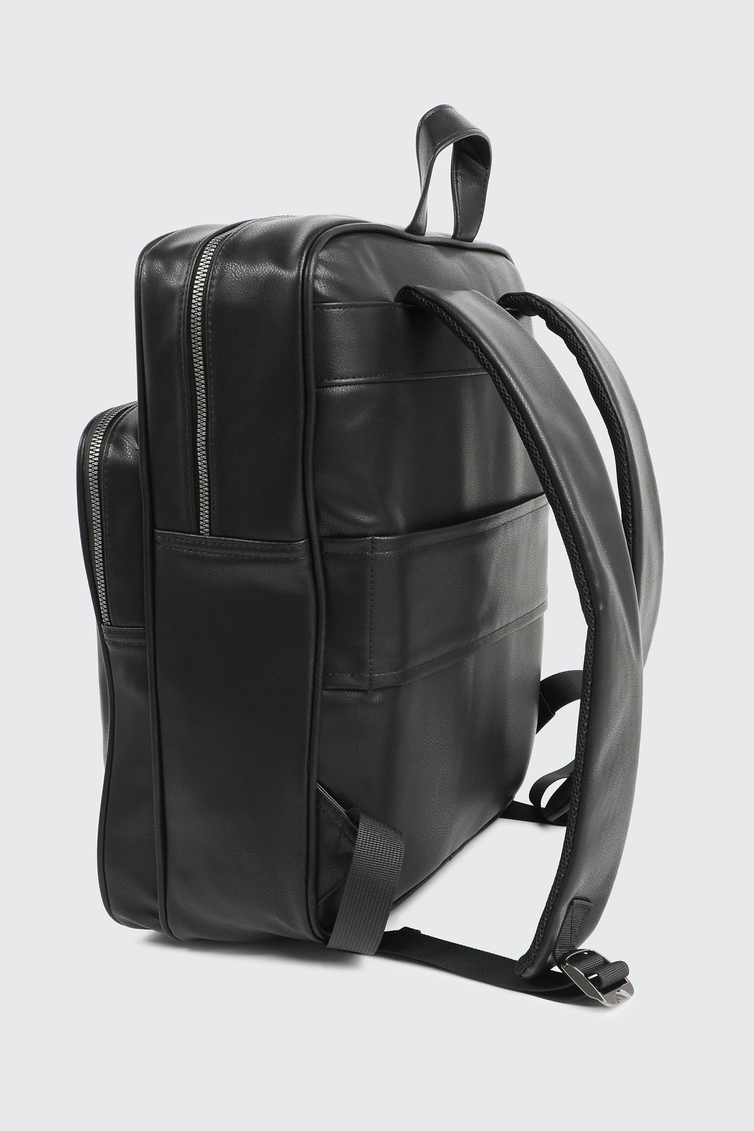 Sac à dos en faux cuir noir