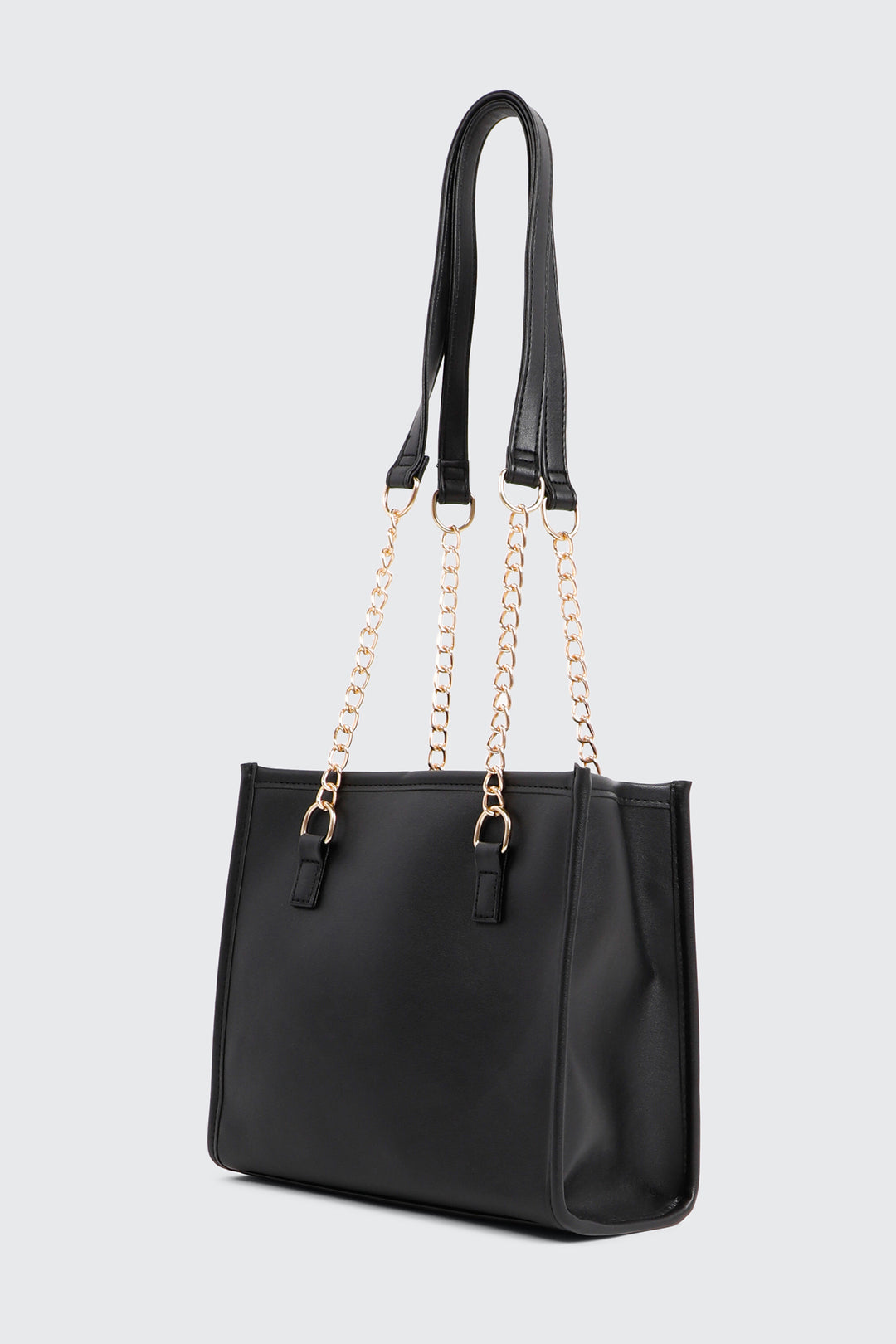 Topstitched Chevron Tote Bag