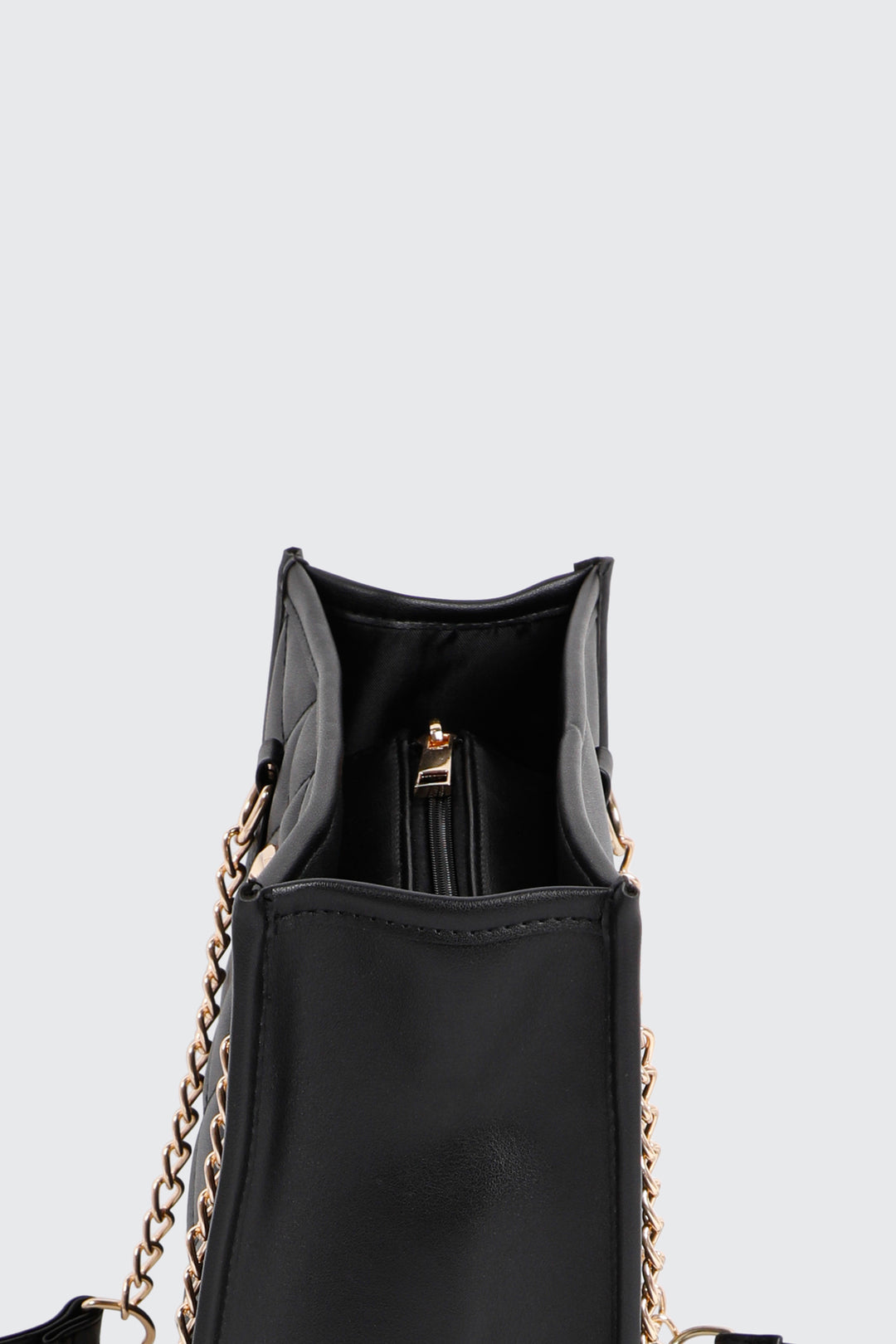 Topstitched Chevron Tote Bag