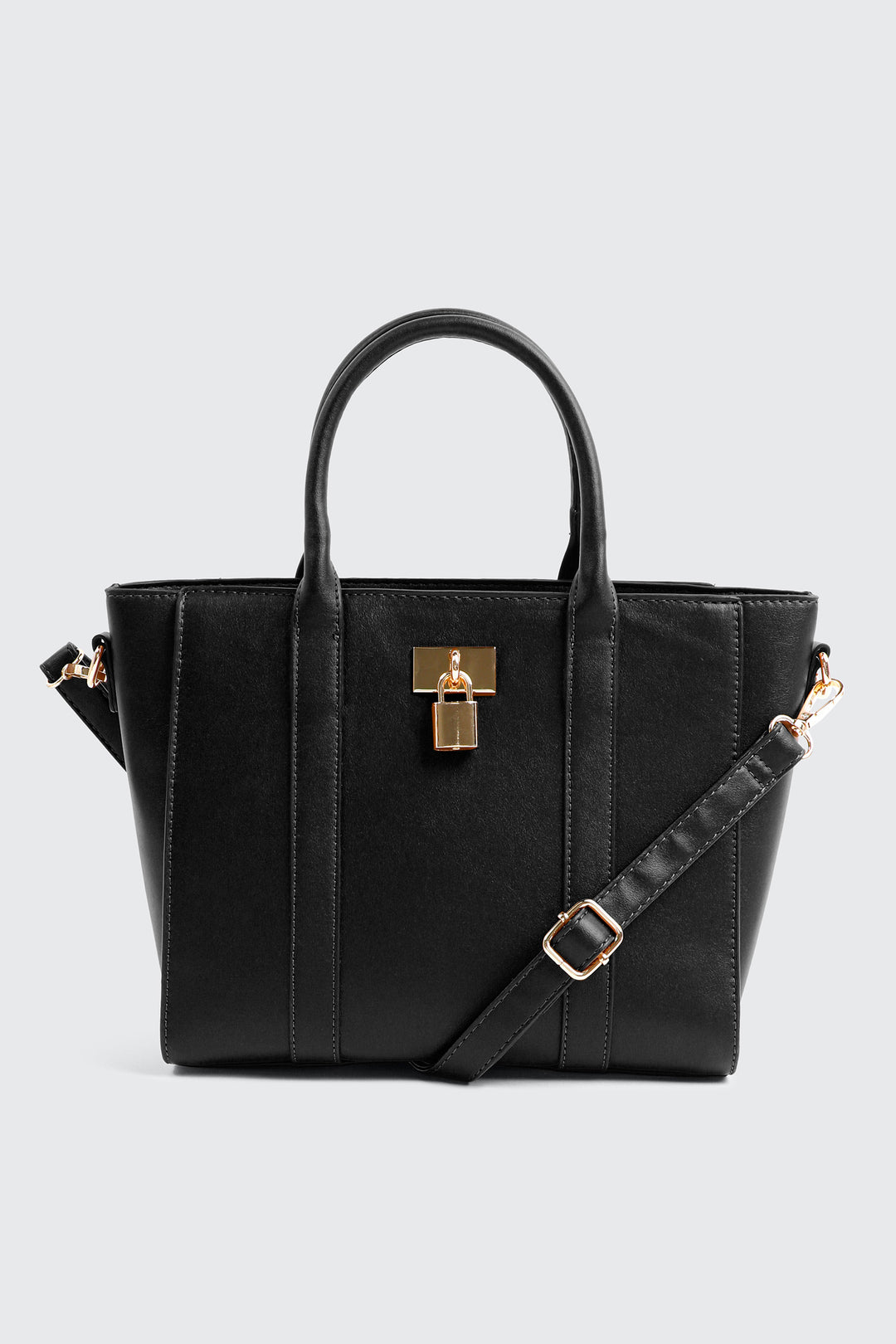 Sac fourre-tout en faux cuir à détail de cadenas