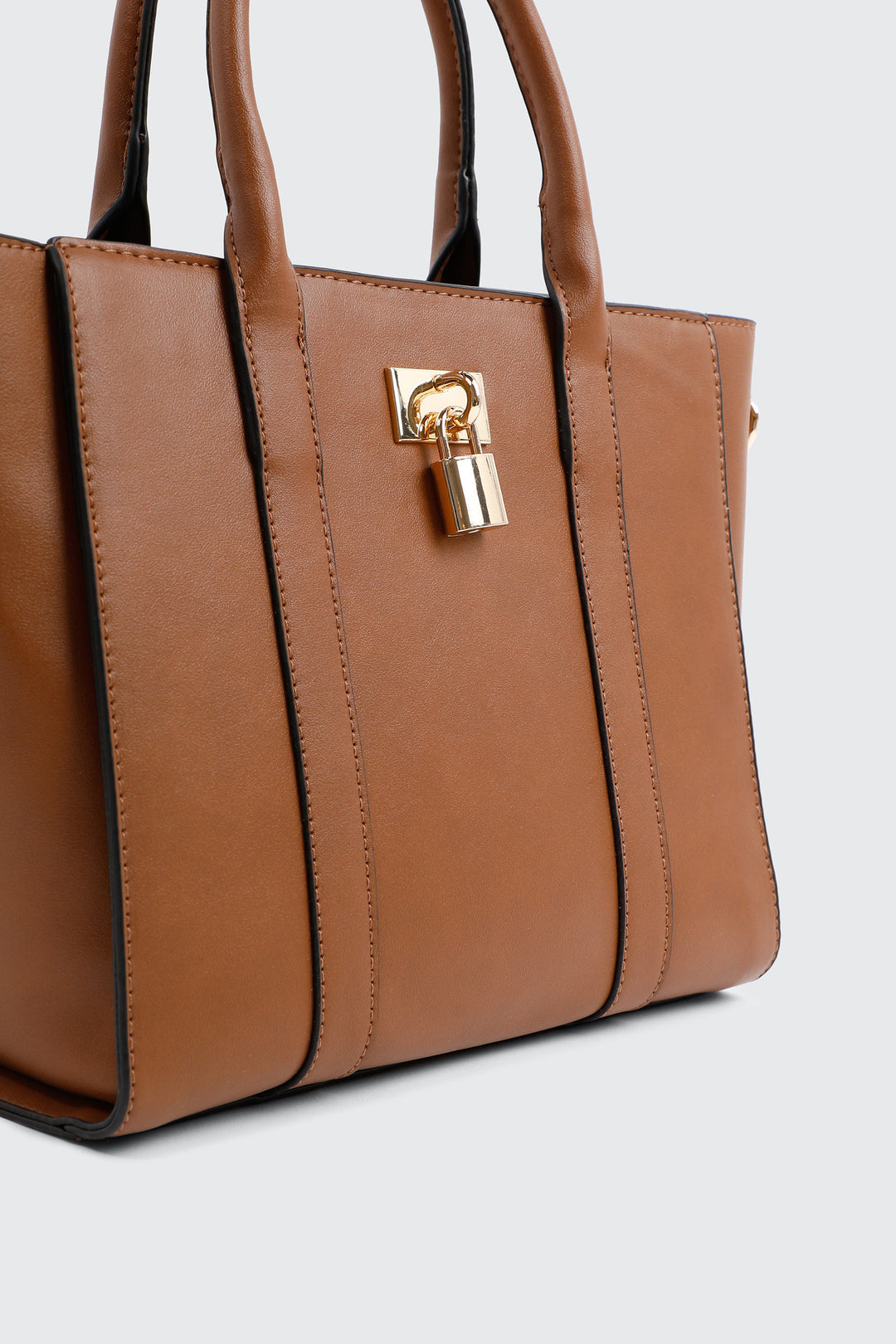 Sac fourre-tout en faux cuir à détail de cadenas