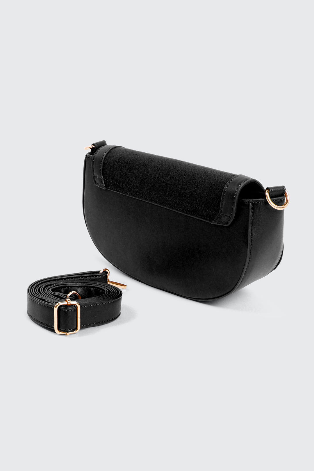 Faux Suede Flap Saddlebag